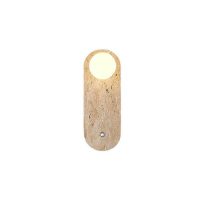 Oval shape marble wall lights turn on effect