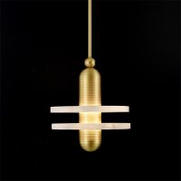 Small gold pendant lights turn on effect