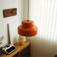 vintage orange hanging lamp 06