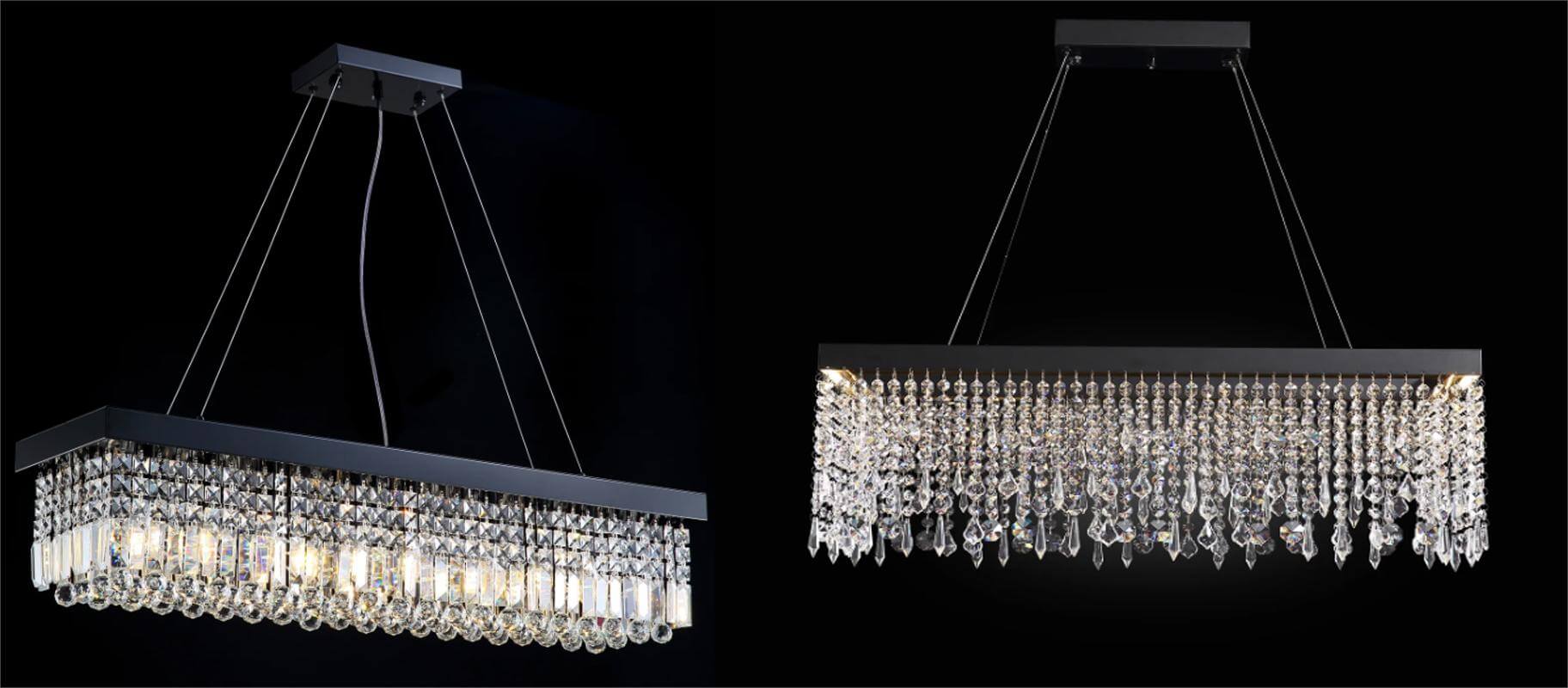 Sofari rectangular crystal chandelier