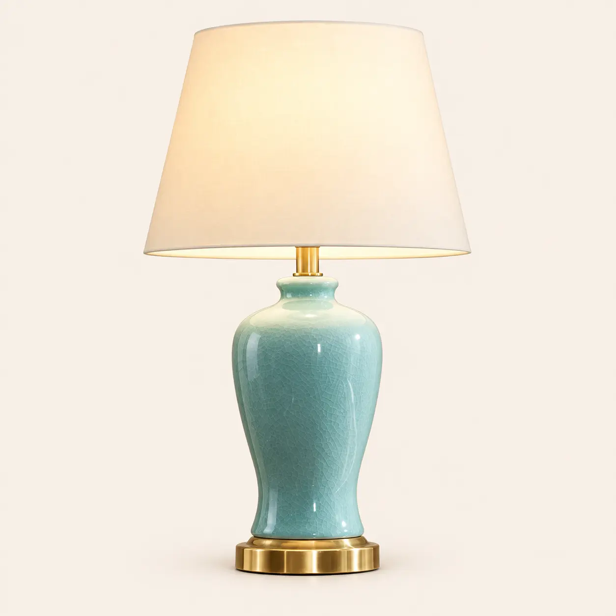 Light Blue Glazed Ceramic Table Lamp T2005