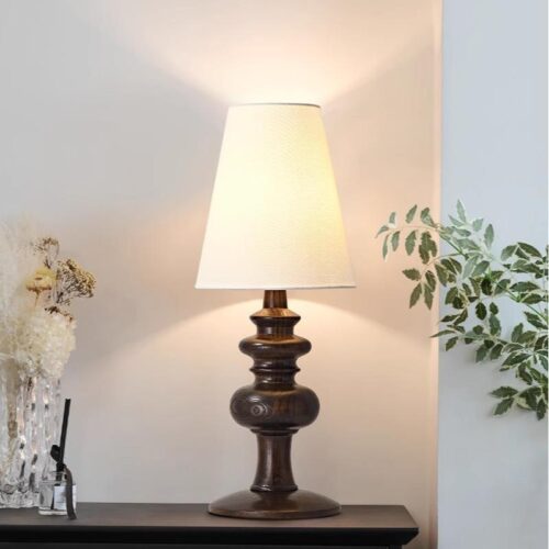 large wooden table lamp