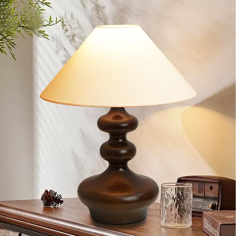 turned wood table lamp 01