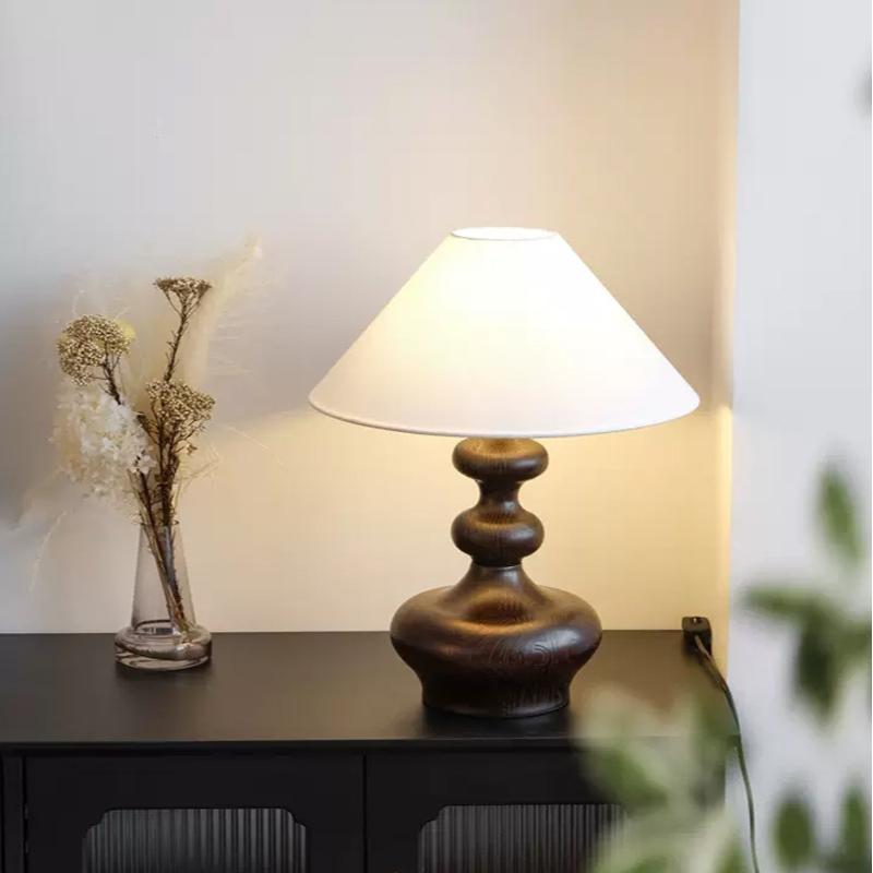 turned wood table lamp 02