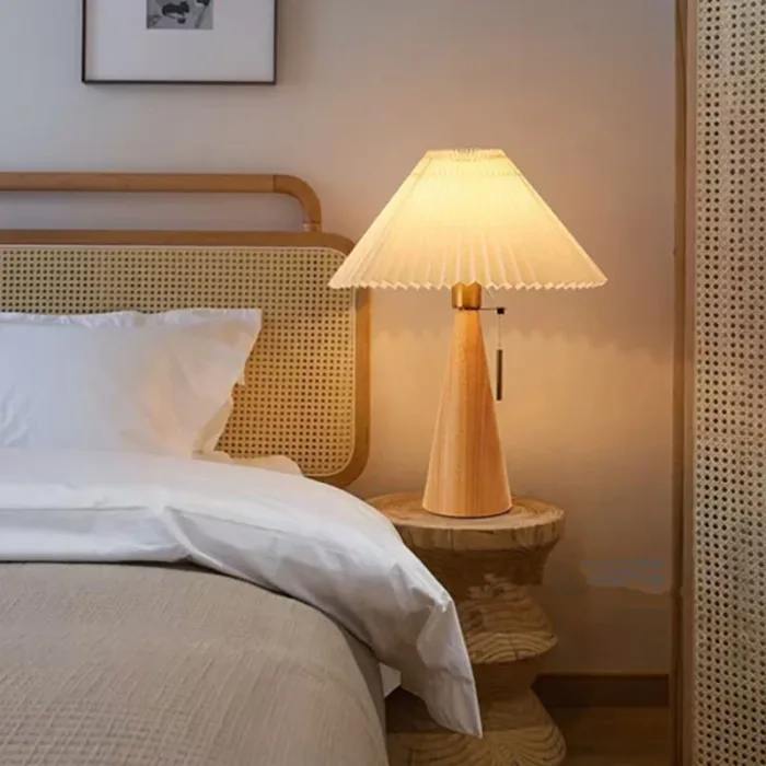 large wooden table lamp