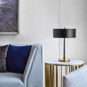 large black and gold table lamp