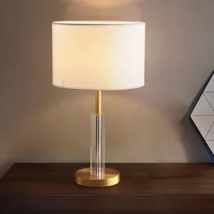 brass column table lamp
