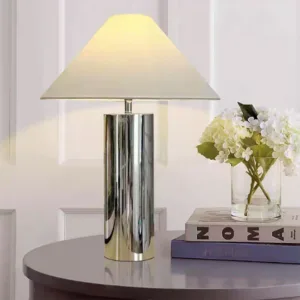 large chrome table lamp