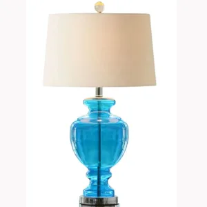 blue glass table lamp