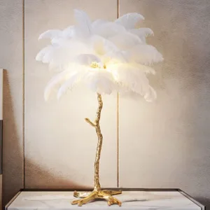 ostrich feather table lamp 