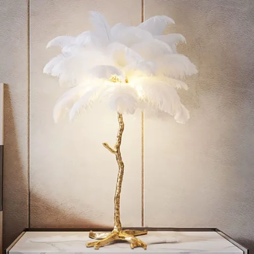 ostrich feather table lamp