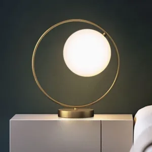 round brass table lamp