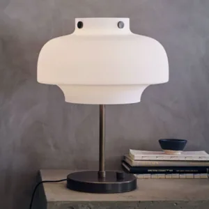 white glass table lamp