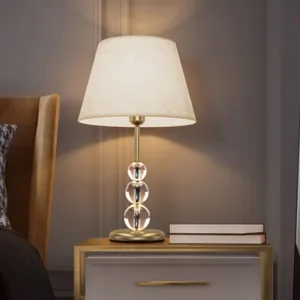 antique brass crystal table lamp