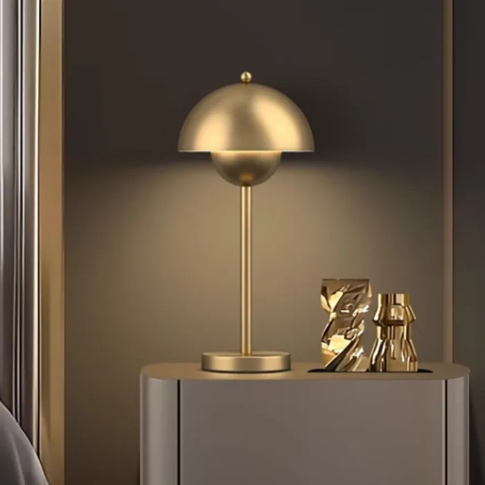gold mushroom table lamp