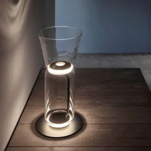 tall clear glass table lamp