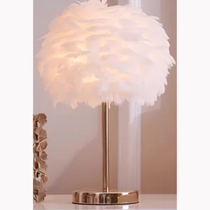 white feather table lamp 