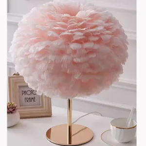 pink feather table lamp 