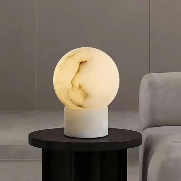 small alabaster table lamp