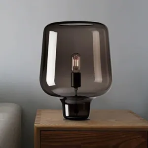 smoked glass table lamp
