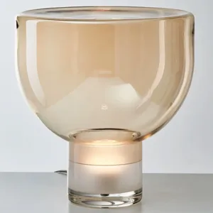 amber glass table lamp