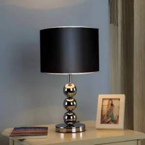 black and chrome table lamp