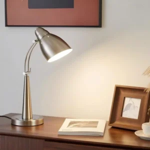 brushed chrome table lamp