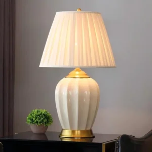 cream and gold table lamp