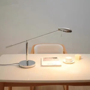 large chrome table lamp