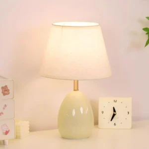 small cream table lamp