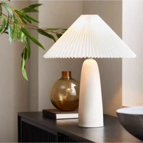 tall cream table lamp