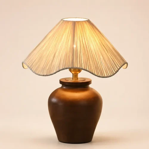 Black wood table lamp T3004