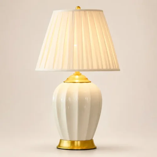 Cream and Gold Table Lamp T30-006