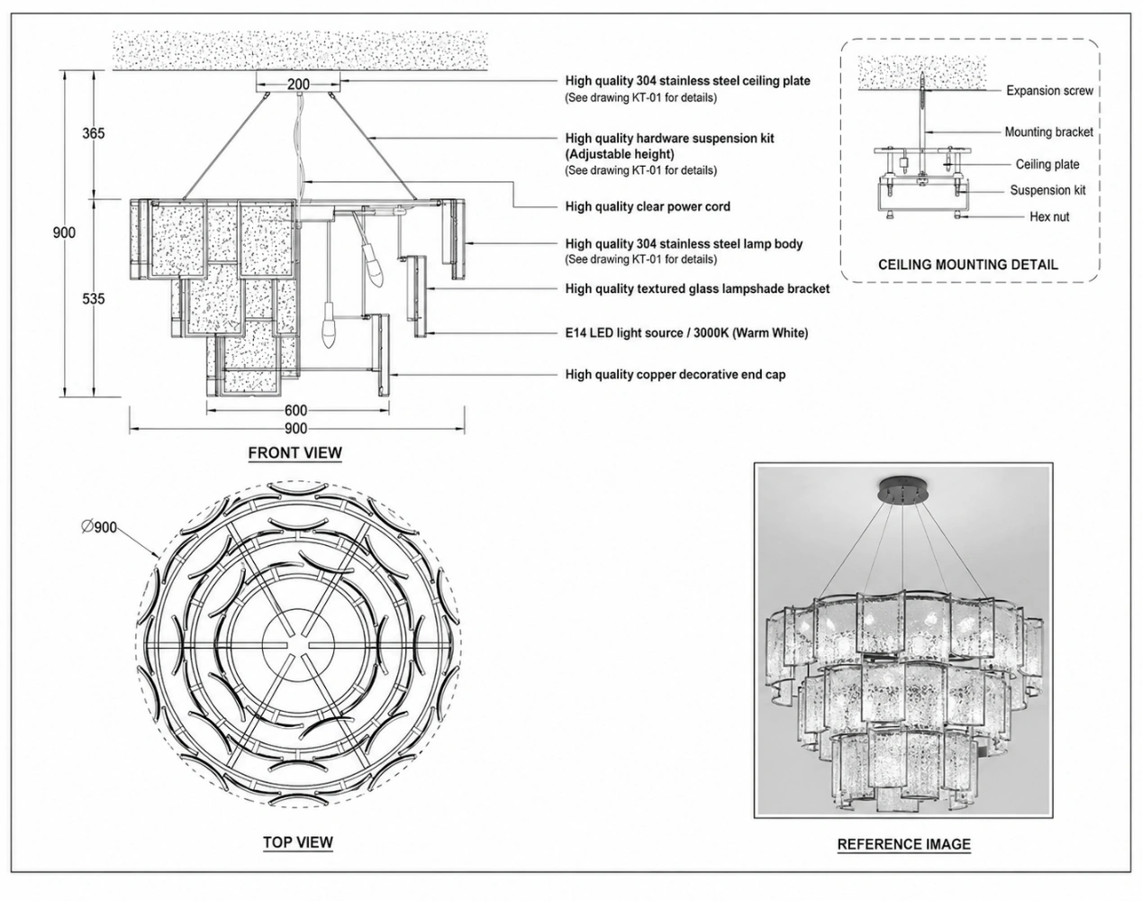 Lighting Fixture Dimensions