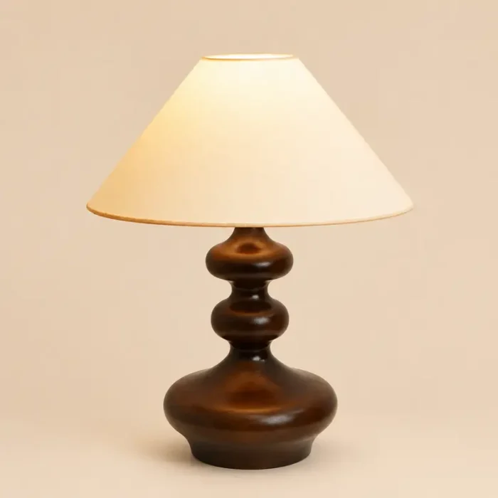 Turned wood table lamp T3017