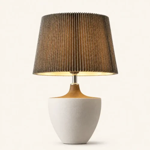 Beige ceramic table lamp T2006