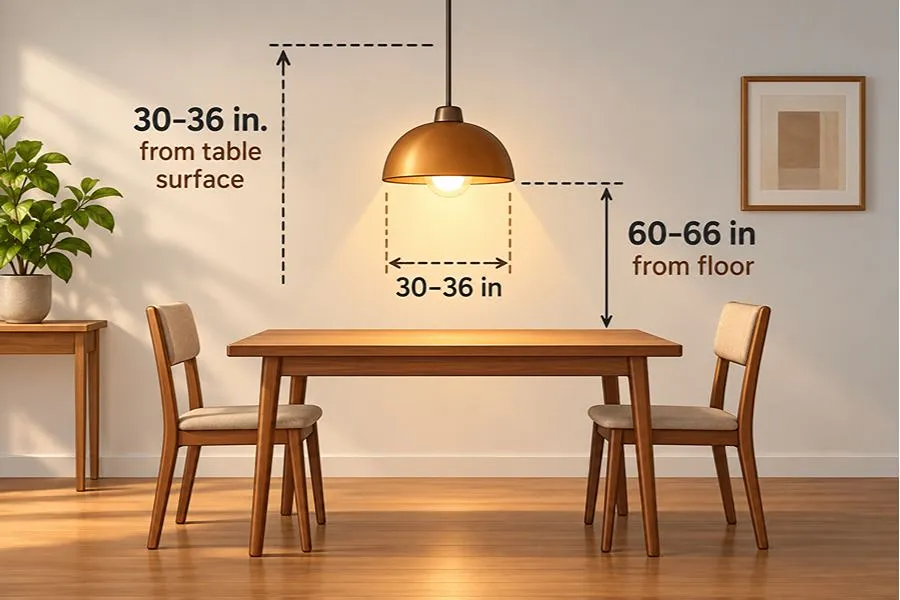 Dining Table Pendant Installation Relationship