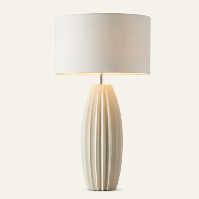 Ribbed ceramic table lamp T2018