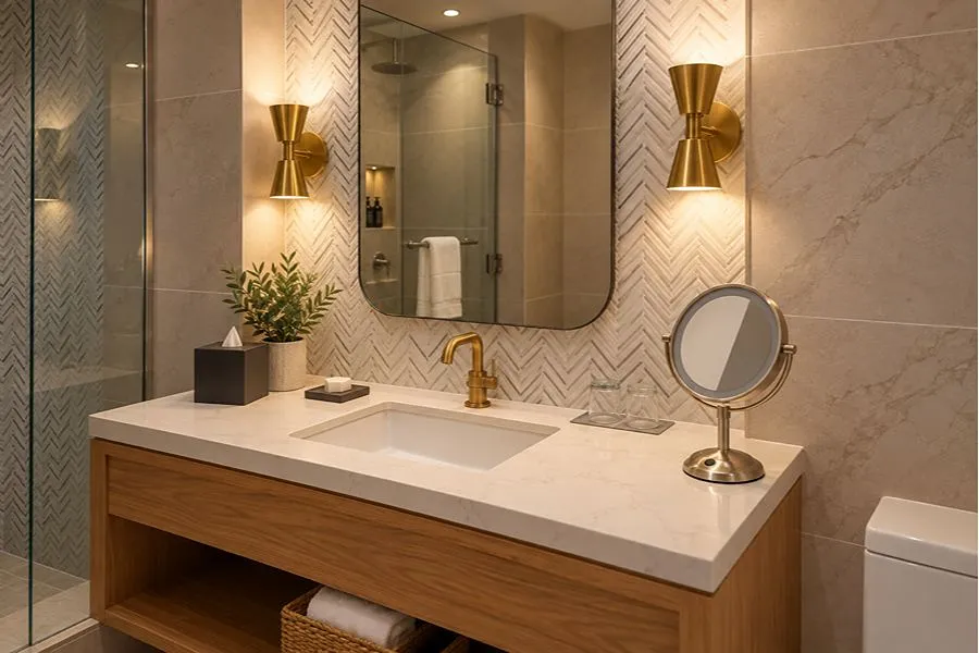 Bathroom Vanity and Mirror