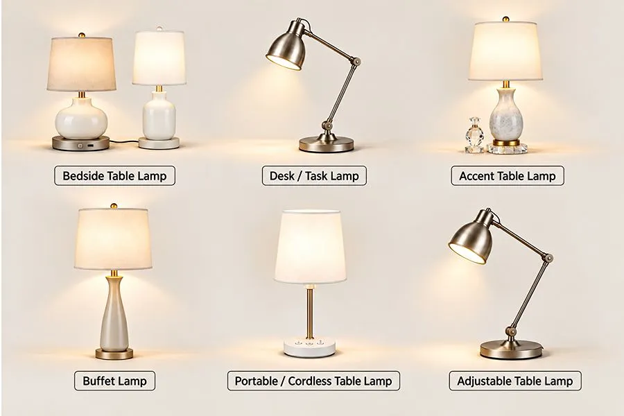 Table Lamp Type Comparison